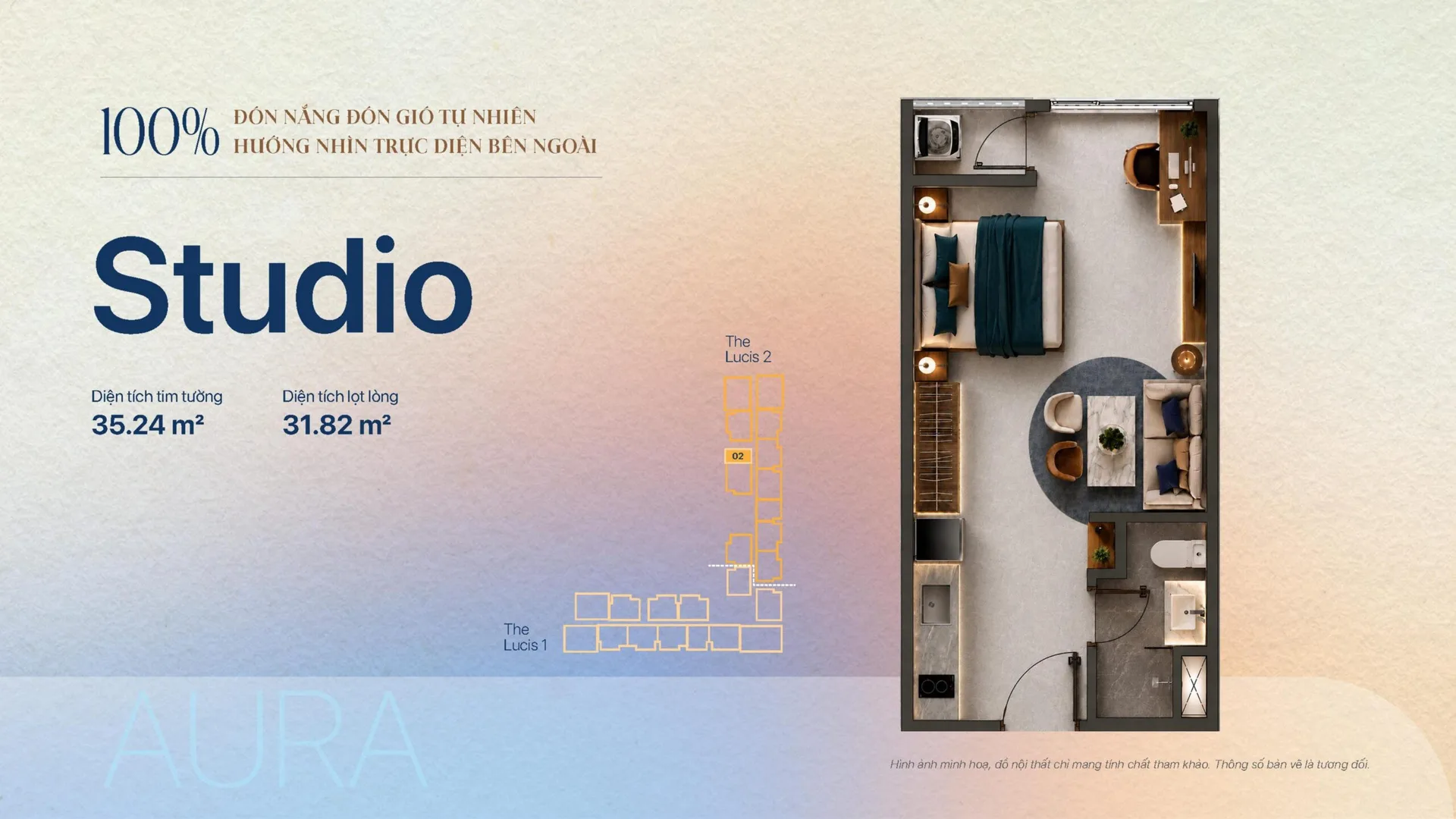 Mặt bằng căn hộ Studio tại TT Genesis